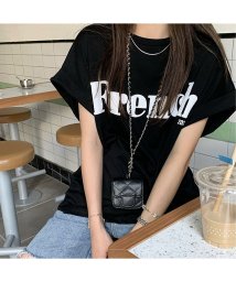 miniministore/フレンチスリーブ 英字ロゴTシャツ 韓国/505260238