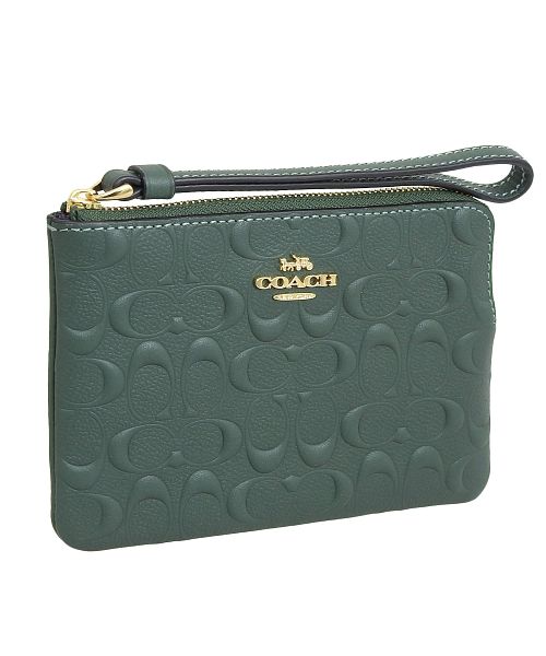 セール】COACH コーチ CORNER ZIP リストレット シグネチャー ポーチ