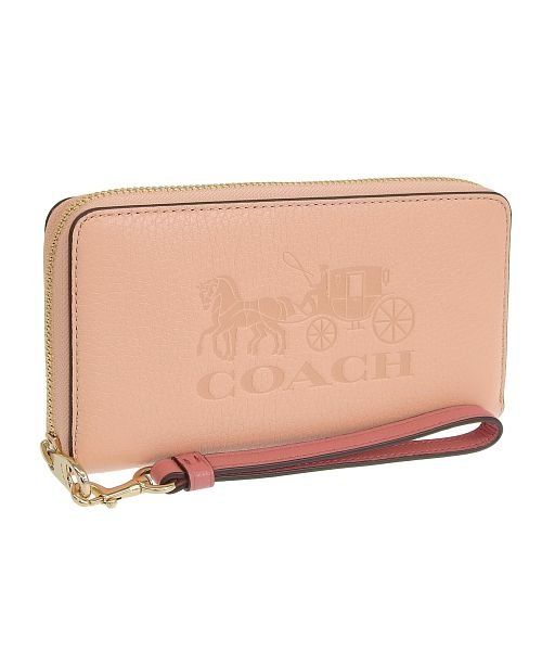 COACH(コーチ)/COACH コーチ HORSE AND CARRIAGE ロングジップ 長財布/ピンク