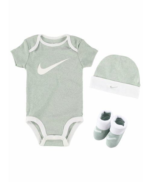 NIKE(ナイキ)/ベビー(6－12M) セット商品 NIKE(ナイキ) SWOOSH HAT/BODYSUIT/BOOTIE 3/GRAY