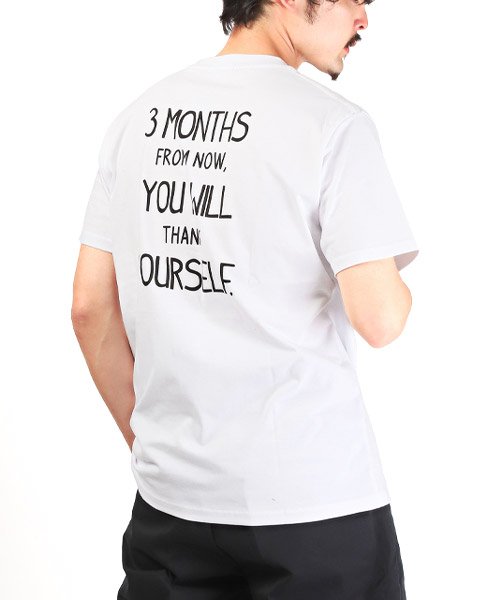 LUXSTYLE(ラグスタイル)/バックロゴプリント半袖Tシャツ/Tシャツ メンズ レディース 半袖 ロゴ バックプリント/ホワイト