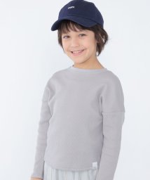 SHIPS KIDS(シップスキッズ)/【SHIPS KIDS別注】THYARD:100～140cm / ソフト ワッフル 長袖 カットソー/ライトグレー