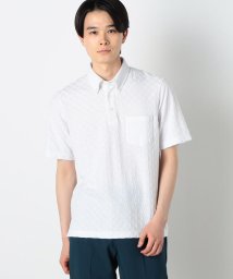 COMME CA ISM MENS(コムサイズム（メンズ）)/吸水速乾 市松柄 コンビデザイン ポロシャツ/ホワイト