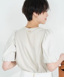 NOLLEY’S(ノーリーズ)/◇【WEB限定】ストレッチポンチ袖タフタTシャツ(接触冷感・UVカット・マシンウォッシャブル)/ベージュ