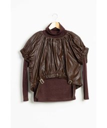 KOH.style(コースタイル)/BAOZI LEATHER SET TOPS/フェイクレザーセットトップス/BROWN