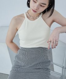 Fashion Letter(ファッションレター)/テレコ カップ入りキャミソール タンクトップ ノースリーブ ブラトップ ブラ インナー リブ 無地 下着 キャミ シンプル 韓国ファッション ブラキャミ ヨガ /オフホワイト