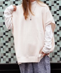 1111clothing/ニットベスト メンズ  ワッフルニット ベスト レディース クルーネック ニットソー セーター ベスト ニットトップス 大きいサイズ 春 春服 おしゃれ/505262817