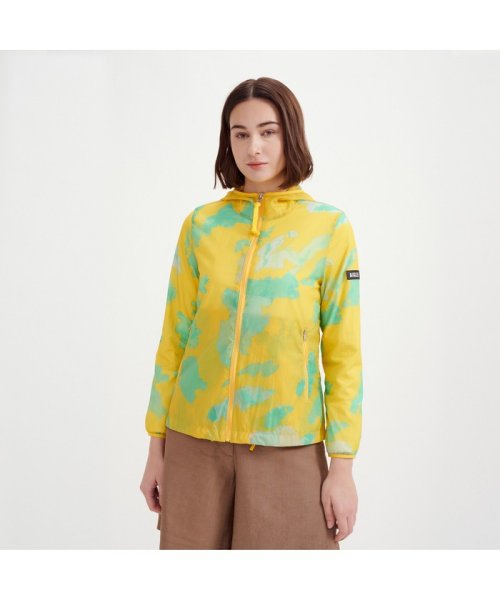 撥水 エクストラライトプリントフーデッドジャケット 