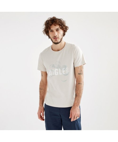 ＡＩＧＬＥ MEN(エーグル　メンズ)/ショートスリーブグラフィックロゴTシャツ/ナチュラル