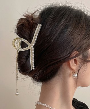 shoppinggo/ヘアクリップ ゆらゆらチェーン付き 髪留め 髪飾り ヘアアクセサリー オシャレ上品 パーティー飾り/505264599