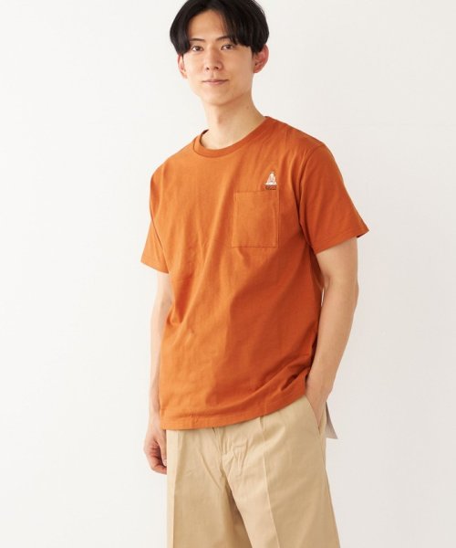 SHIPS Colors  MEN(シップスカラーズ　メン)/SHIPS Colors :ワンポイント ステッチ Tシャツ/オレンジ