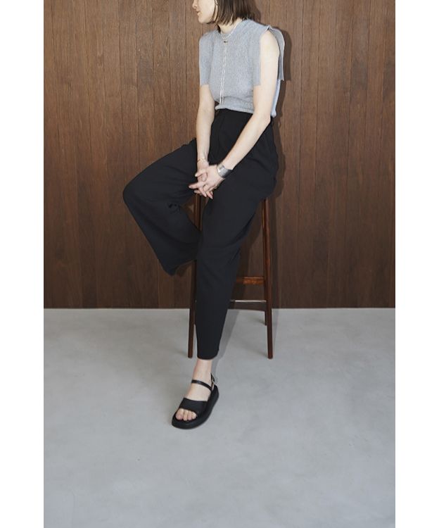 再値下げしました】CLANE BASIC TUCK PANTS ブルーS-