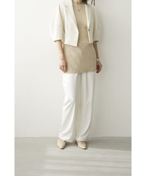 CLANE(クラネ)/BASIC TUCK PANTS/WHITE