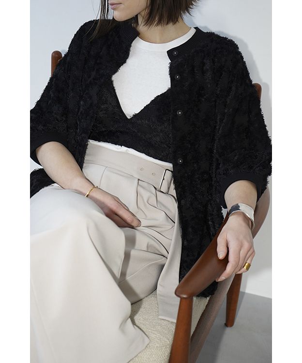 CLANE  FRINGE HALF SLEEVE CARDIGAN