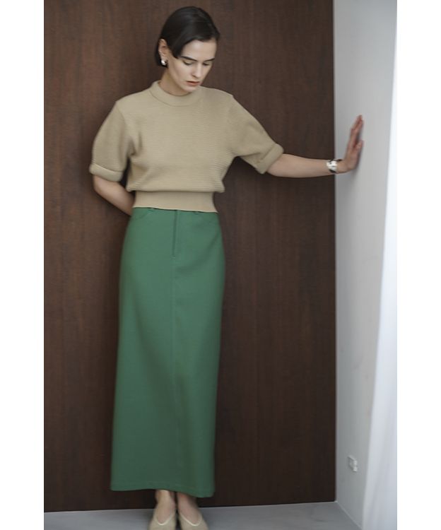 オックスフォードブルー クラネ clane STRAIGHT LONG SKIRT グリーン