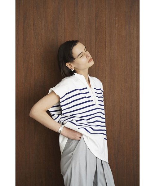 セール】 クラネ(CLANE) |WIDE HENLEY NECK N/S BORDER TOPS(505233400 