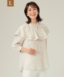 TO BE CHIC(L SIZE)(トゥービーシック Lサイズ)/【L】ビッグカラー ブラウス/ベージュ