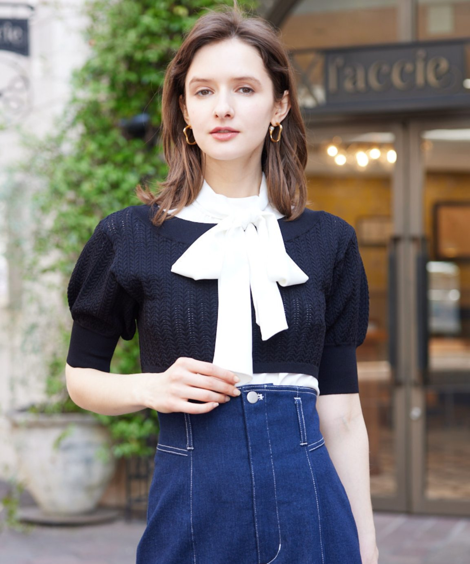 クロエ ボウタイブラウス 美品 打ち負かす 