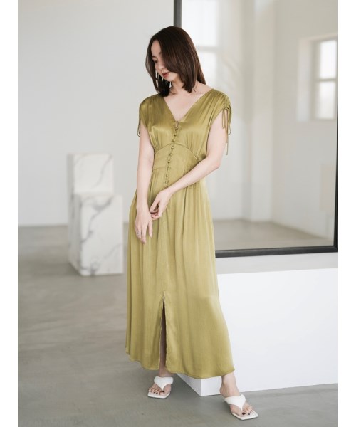 セール】サテンタックフレアワンピース(505266486) | フレイ