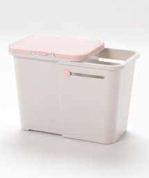aimoha(aimoha（アイモハ）)/3スペース分別可能　伸縮式ゴミ箱　フタと取っ手付/ピンク