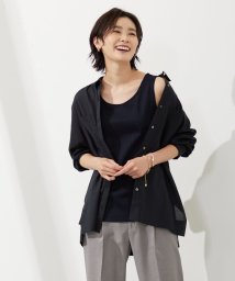 J.PRESS LADIES（LARGE SIZE）(J．プレス　レディス（大きいサイズ）)/コットンリブ ノースリーブ カットソー/ネイビー系