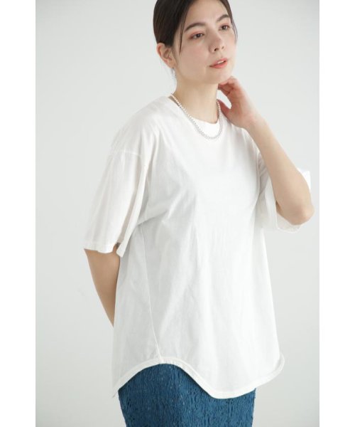 JILL STUART(ジル スチュアート)/◆ラスティックテンジクラウンドへムTシャツ/CHALK