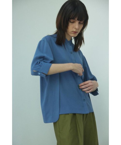 BLACK BY MOUSSY(ブラックバイマウジー)/stand collar shirt/BLU