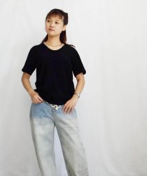 ARGO TOKYO(アルゴトウキョウ)/Stretch Cotton Color T－shirt 24064 コットンストレッチカラーTシャツ　Tシャツ　コットンT　半袖　カットソー　/ブラック