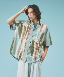 ABAHOUSE(ABAHOUSE)/【WEB限定】リネンミックス ペイントタッチビックシャツ/アートシャツ/ブルー系その他1