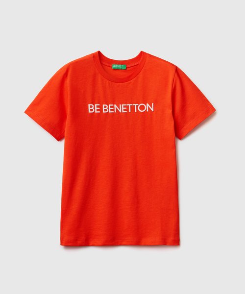 BENETTON (UNITED COLORS OF BENETTON BOYS)(ユナイテッド　カラーズ　オブ　ベネトン　ボーイズ)/キッズロゴ半袖Tシャツ・カットソーB/レッド