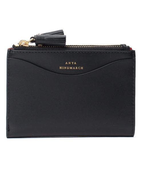 ANYA HINDMARCH(アニヤハインドマーチ)/【ANYA HINDMARCH】アニヤハインドマーチ Small Double Zip Wallet 142847/ブラック