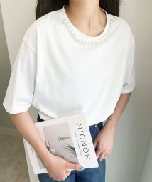 GeeRA(ジーラ)/綿素材ネックレスデザインTシャツ/オフホワイト