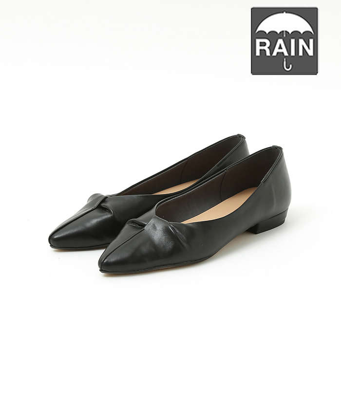 AuBANNISTER 【生活防水】ツイストフラットパンプス ブラック 35 AuBANNISTER 【生活防水】ツイストフラットパンプス ブラック 35