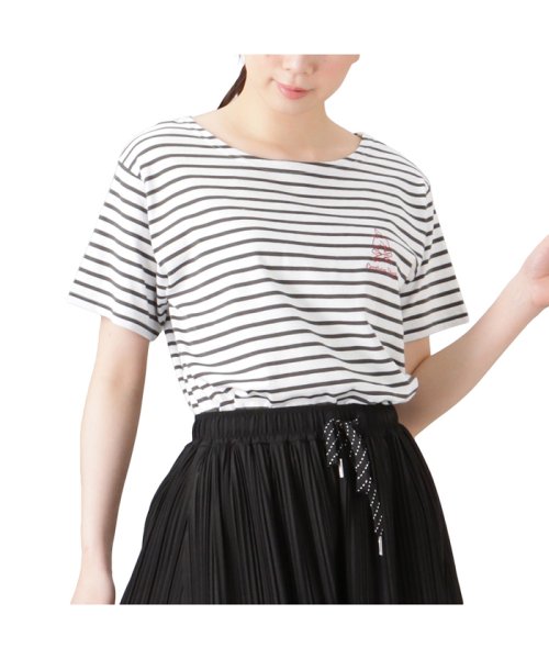 MAC HOUSE(women)(マックハウス（レディース）)/CAPTAIN STAG キャプテンスタッグ ボーダーTシャツ 3287－7939/ブラック