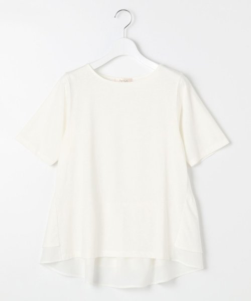 Feroux(フェルゥ)/【UVケア】バックペプラムチュニック Tシャツ/ホワイト系