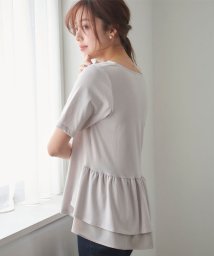 Feroux(フェルゥ)/【UVケア】バックペプラムチュニック Tシャツ/グレージュ系