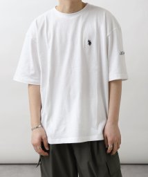 ZIP FIVE(ジップファイブ)/U.S. POLO ASSN. 天竺ワンポイント刺繍半袖Tシャツ/ホワイト