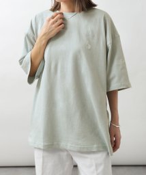 ZIP FIVE(ジップファイブ)/U.S. POLO ASSN. 天竺ワンポイント刺繍半袖Tシャツ/グリーン