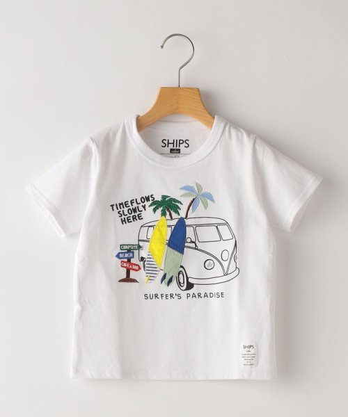 SHIPS Colors  KIDS(シップスカラーズ　キッズ)/SHIPS Colors:〈洗濯機可能〉パッチワーク プリント TEE(80～130cm)/ライトホワイト