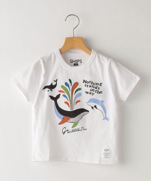 SHIPS Colors  KIDS(シップスカラーズ　キッズ)/SHIPS Colors:〈洗濯機可能〉パッチワーク プリント TEE(80～130cm)/ホワイト