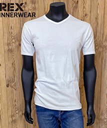 TopIsm(トップイズム)/AVIREX アビレックス Tシャツ メンズ 半袖 テレコリブ VネックTシャツ 無地 デイリーインナー カットソー/ホワイト