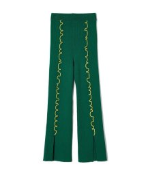 LHP(エルエイチピー)/soduk/スドーク/colored stitch slit knit trousers/カラーステッチニットトラウザーズ/グリーン