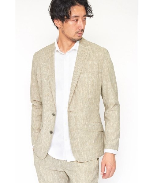 パンツ スーツ HIGH STREET∴カラミ織りシャドープリントイージーパンツ