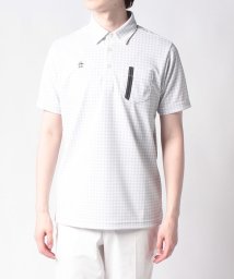 Munsingwear(マンシングウェア)/吸汗速乾SUNSCREEN千鳥プリントテーラーカラーシャツ/ホワイト