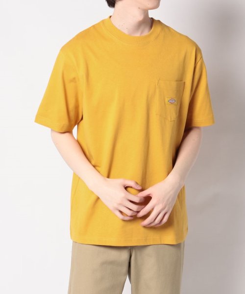 Dickies(Dickies)/【Dickies】ディッキーズ ワンポイント ミニワッペン ポケット付き半袖Tシャツ/シンプル/ワーク/アメカジ/定番/ユニセックス/マスタード