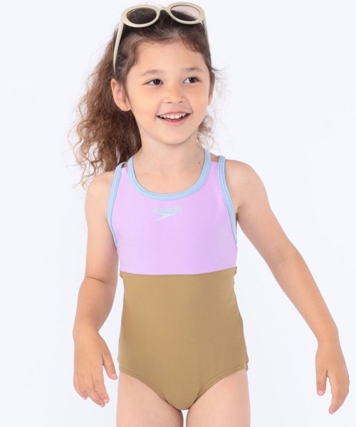 SHIPS KIDS(シップスキッズ)/Speedo:90～120cm /〈UVカット〉Girls Suit/ライラック