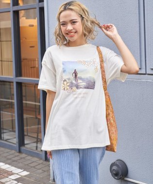 anap mimpi/SURFGIRL転写プリントフラワーアートTシャツ/505271606