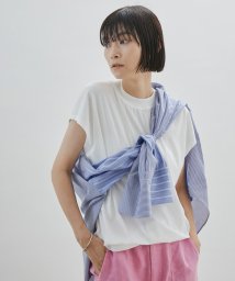 サロン　アダム　エ　ロペ(サロン　アダム　エ　ロペ)/【UVケア・接触冷感・洗濯耐久】PRIMA VEIL コットンドルマンTシャツ/ホワイト（10）