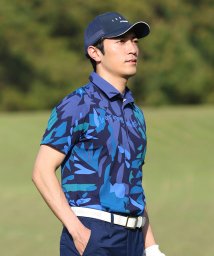 le coq sportif GOLF (ルコックスポルティフ（ゴルフ）)/EXcDRYボタニカル柄半袖シャツ (吸汗速乾/UV CUT(UPF15)/高速ドライ/EXcDRY D－Tec（エクシードライ　ディ【アウトレット】/ネイビー