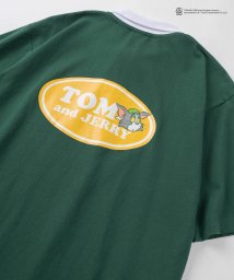 TOM＆JERRY(トムとジェリー)/【TOM＆JERRY/トムとジェリー】ビッグシルエット オーバルロゴプリント ラガーシャツ/ポロシャツ/ Sequence/ B－ONE－SOUL/グリーン